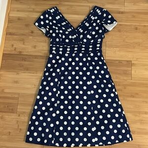 Boden Navy Blue Polka Dot dress size 2P